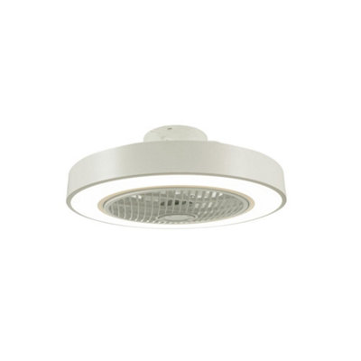 LED Ceiling Fan Light with Remote Control Adjustable Speed and Brightness in White