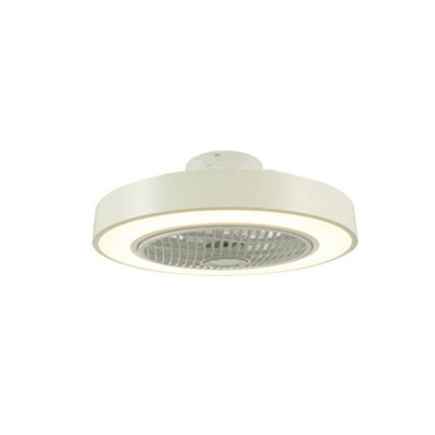 LED Ceiling Fan Light with Remote Control Adjustable Speed and Brightness in White