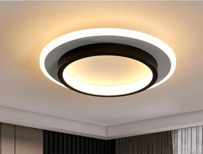LED Ceiling Light 24W Black Round Ceiling Light Warm Light 24 cm