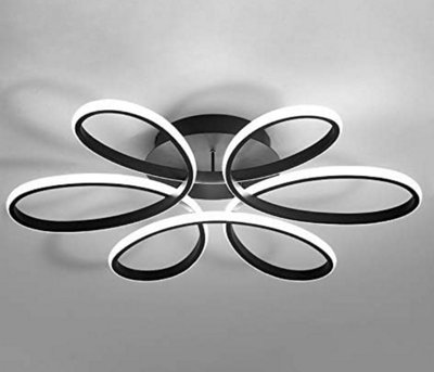 LED Ceiling Light 60W  Black Modern Simple Flower LED Ceiling Lights 58cm