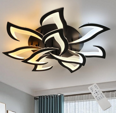 LED Ceiling Light 85 W Dimmable Ceiling Light with Remote Control Black