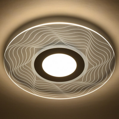 LED Ceiling Light, Acrylic Circular Shade, Natural White (4000K), Non Dimmable