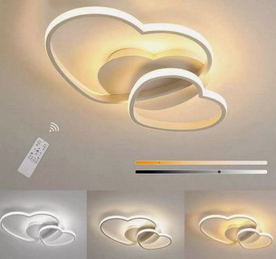 LED Ceiling Light Dimmable Heart Shape White 50 cm with Remote Control