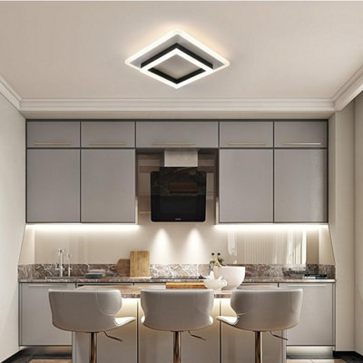 LED Ceiling Light Modern Acrylic Black Square Cold White 20 cm