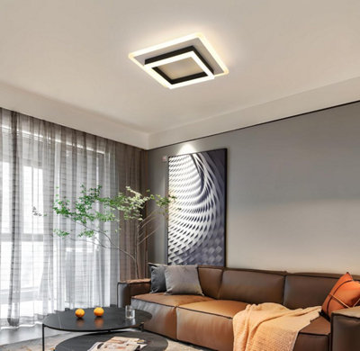 LED Ceiling Light Modern Acrylic Black Square Cold White 20 cm