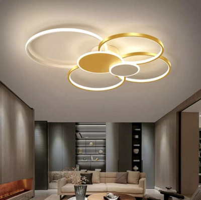 LED Ceiling Light Modern Living Room Ceiling Lamp Circle Acrylic Lampshade Gold