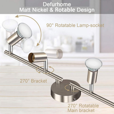 LED Ceiling Light Rotatable, 4 Way Adjustable Modern Ceiling Spotlights ...