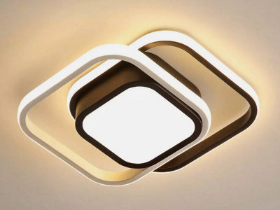 LED Ceiling Light Small 2 Squares Modern Nordic White Black