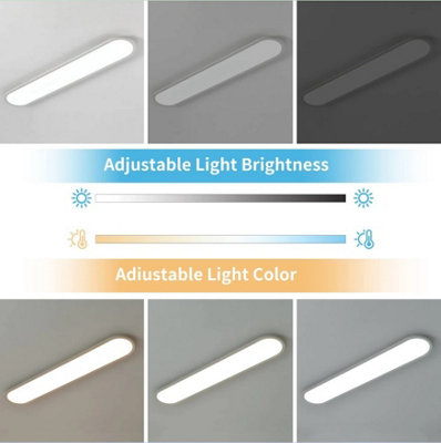 LED CEILING LIGHT ULTRA THIN WHITE 100CM DIMMABLE 3 COLOR LIGHTS