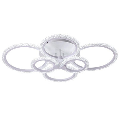 LED Ceiling Lights White Chandelier Dimmable Remote Control 76cm
