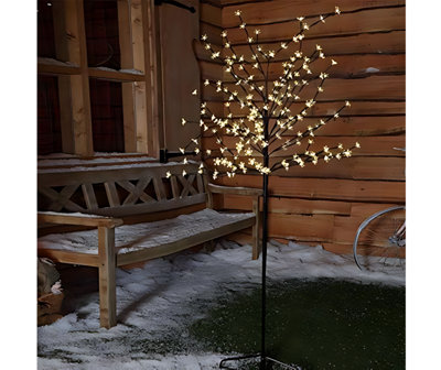 LED Cherry Blossom Tree Christmas Lights Multi-Function Indoor Outdoor (150cm 5ft 150LED, Warm White