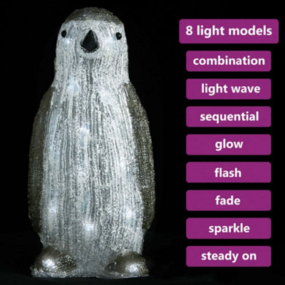 LED Christmas Acrylic Penguin Figure Indoor and Outdoor 30cm - 3
