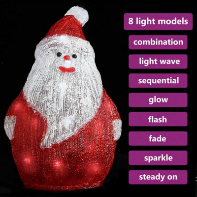 LED Christmas Acrylic Santa Figure Indoor and Outdoor 28cm - 4