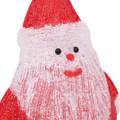 LED Christmas Acrylic Santa Figure Indoor and Outdoor 28cm - 8