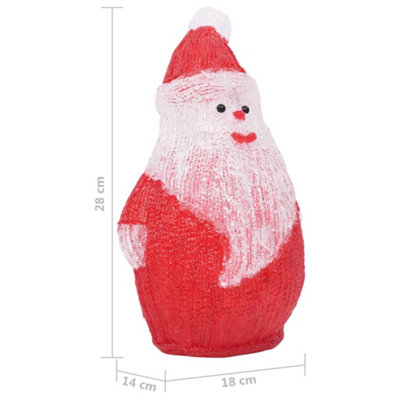 LED Christmas Acrylic Santa Figure Indoor and Outdoor 28cm - 9