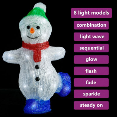 LED Christmas Acrylic Snowman Figure Indoor and Outdoor 30cm - 3