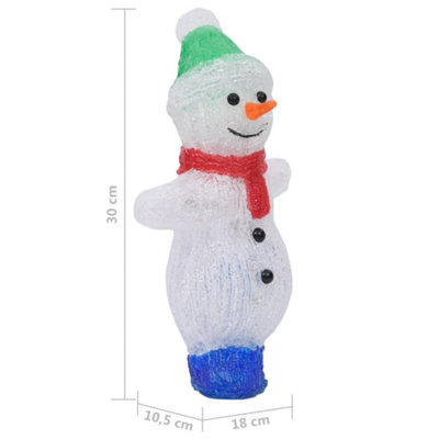 LED Christmas Acrylic Snowman Figure Indoor and Outdoor 30cm - 8