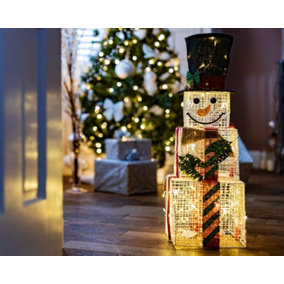 LED Christmas Snowman Box Silhouette Decoration