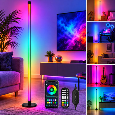 LED Corner Floor Lamp RGB Smart Free Standing 120cm