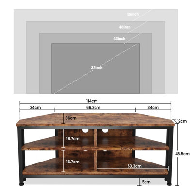 Industrial style store corner tv unit
