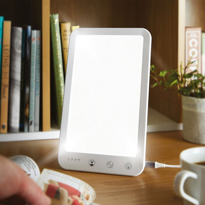 LED Daylight SAD Lamp - 10000 Lux Portable Sunlight Simulator Therapy Light Box with 5 Brightness Levels, Colour Modes & Timer