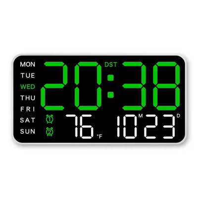 LED Digital Wall Clock Temperature Date Week Display Table Alarm Clocks ...