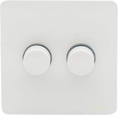 LED Dimmer Switch Single Double Light Switch Dimmable White Chrome