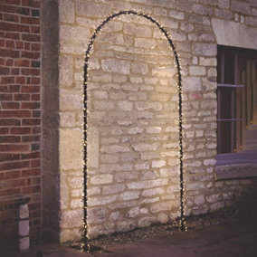 LED Door Arch Light - Mains Powered Indoor or Outdoor Home Garden Entrance Lighting with 400 Warm White LEDs - H230 x W135cm