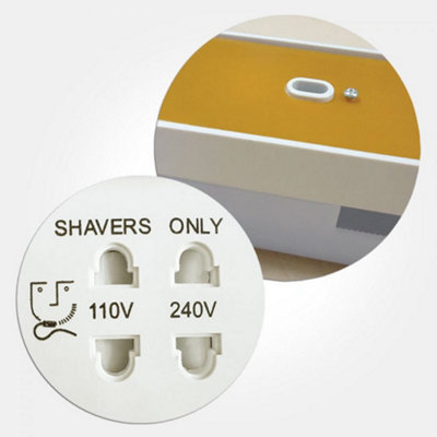 LED Dual Voltage Bathroom Pull Cord Shaver Light Socket