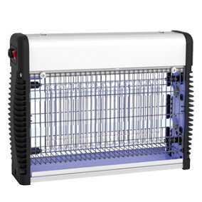 LED Electronic Flying Insect Killer - Chemical Free Zapper with Hanging Chain & Collection Tray - H26.5 x W35 x D7.5cm