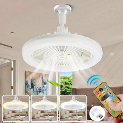 LED Fan Light Ceiling Adjustable Wind Speed Remote Control Bedroom ...