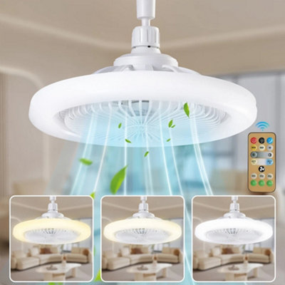LED Fan Light Ceiling Adjustable Wind Speed Remote Control Bedroom ...