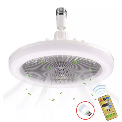 LED Fan Light Ceiling Adjustable Wind Speed Remote Control Bedroom ...