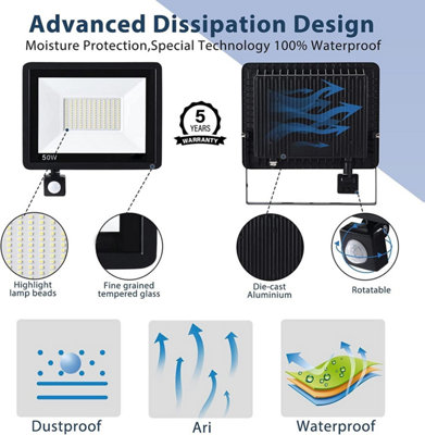 LED Floodlight 30W Outside Outdoor Garden Security Sensor Light
