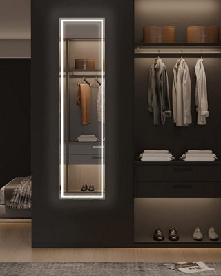 LED Full-Length Mirror 160x40cm Free Standing or Wall Mounted with ...