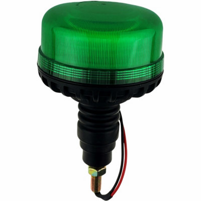 LED Green Flashing Compact Light Beacon Bolt On 12v/24v