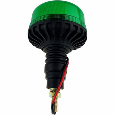 LED Green Flashing Compact Light Beacon Bolt On 12v/24v