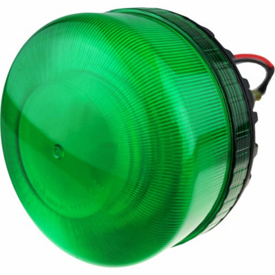 LED Green Flashing Compact Light Beacon Bolt On 12v/24v