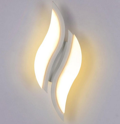 LED Interior Wall Light Acrylic Spiral Light White 18W Warm Light