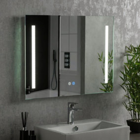 LED Landscape Bathroom Mirror 80(w) x 60cm(h) Dimmable with Anti-Fog