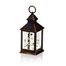 LED Lantern With String Lights Flakes Rustic Copper Lantern Warm White LEDs 24cm