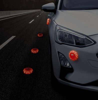 LED Magnetic Warning Light - Shatterproof & Rainproof Vehicle Safety Light with Magnets & Hanging Hooks - 5 Lighting Modes