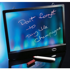 LED Message Board - Battery Operated Home or Office Notepad With 2 Pens & Wall Hooks - Measures 24 x 31cm