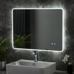 LED Minimal Bathroom Mirror 80(w) x 60cm(h) Dimmable With Anti-Fog