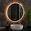 LED Minimal Round Bathroom Mirror 60cm Dimmable with Anti-fog