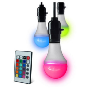 LED Mood Lighting Colour Changing Bulb Edison Screw Fit Cap & Remote
