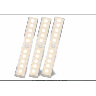 Led Motion Sensor Light Indoor 3 Pack 10 Led Wireless Closet Dressing ...