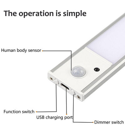 LED Motion Sensor Light Indoor, LED Closet Lights Wireless USB Charging ...