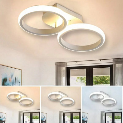 LED Mounted Ceiling Lamp Lights White Round Ceiling Lights 3 Color Lights