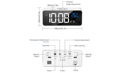LED Music Voice Controlled Alarm Clock
